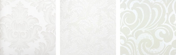 papel pintado blanco con estampado