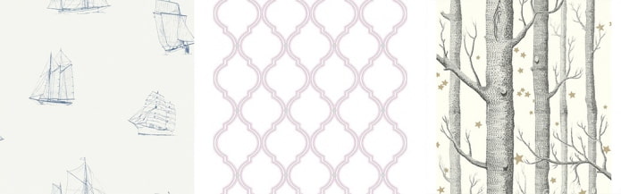 Papel pintado blanco en combinación con otros colores