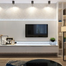 Papel pintado blanco y negro en el salón: 55 fotos del interior-6