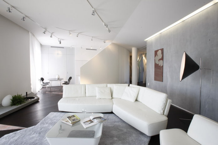 elegante sala de estar de estilo hi-tech