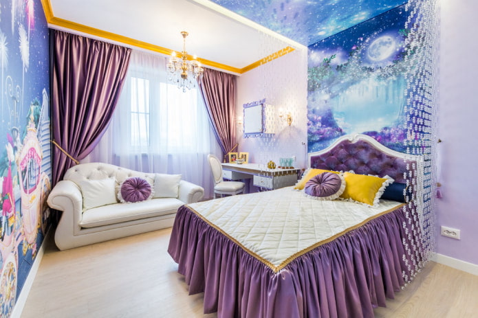 habitación infantil con sofá blanco