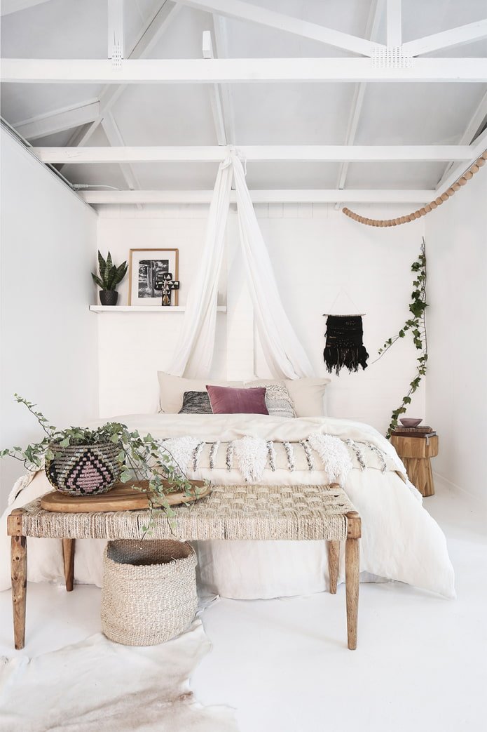 dormitorio de estilo bohemio
