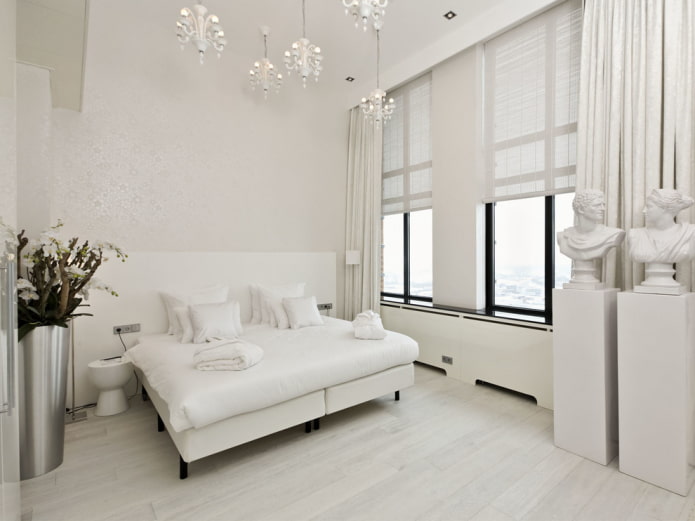papel pintado blanco y suelo blanco