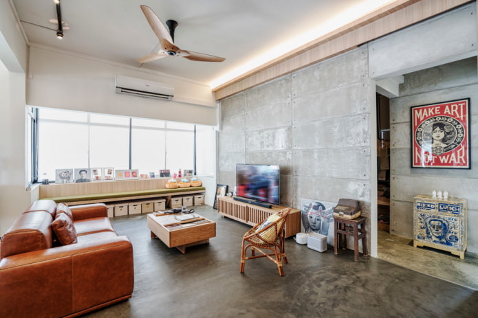 sala de estar de estilo grunge