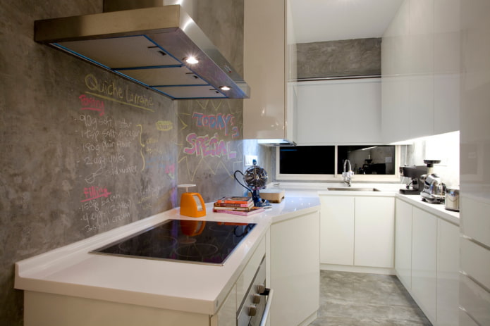 pared de hormigón en la cocina
