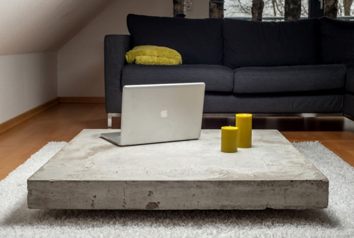 concrete coffee table