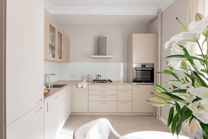 encimera de cocina en tonos beige