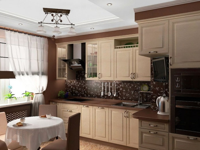 interior de cocina en tonos beige y marrones