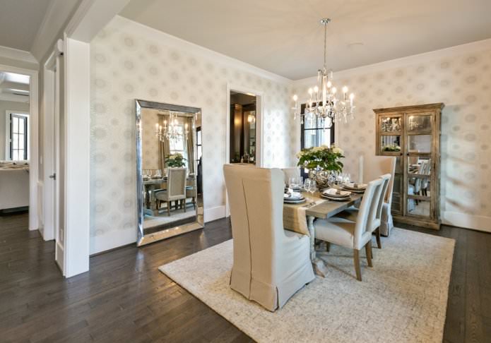 papel pintado beige para el comedor