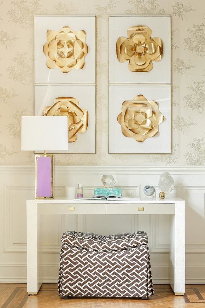 combinación de papel pintado beige