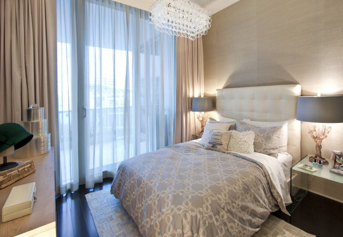 tul azul con cortinas beige