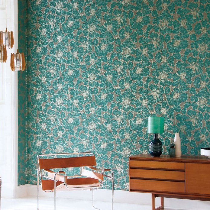 papel pintado de dos capas con estampado floral