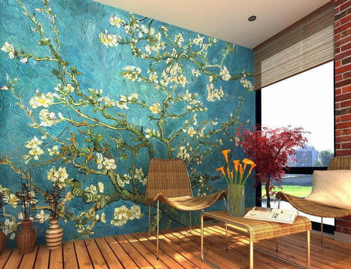 papel pintado con un árbol en flor