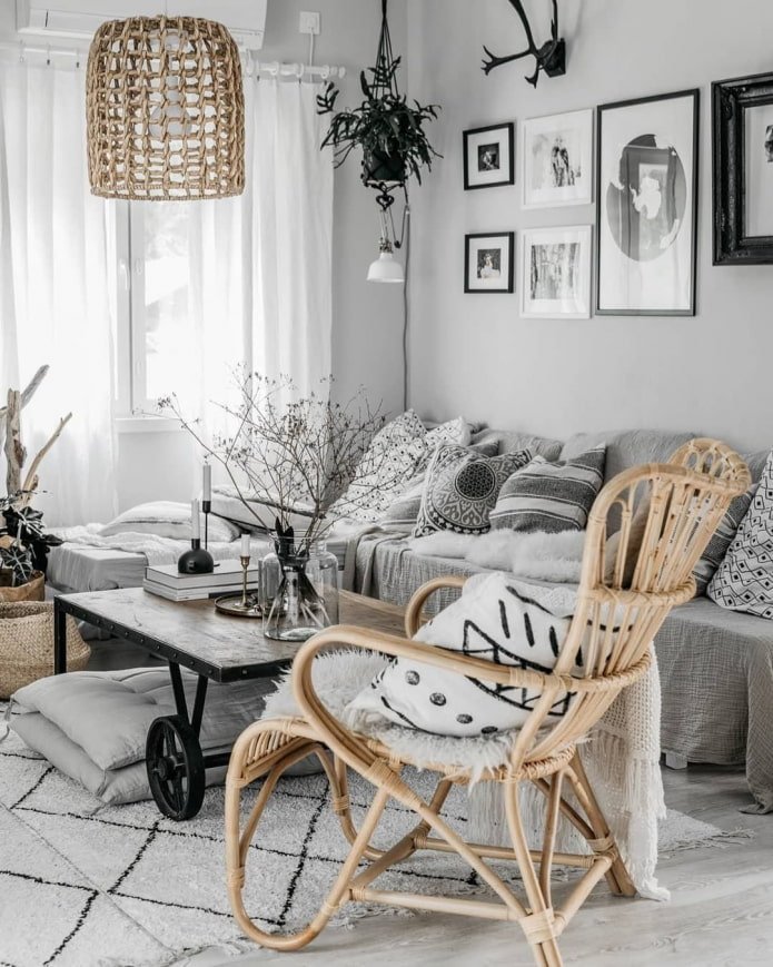 Boho escandinavo en el interior