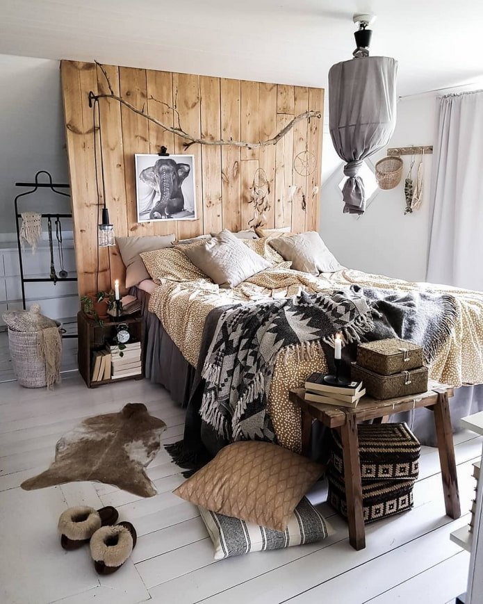 Dormitorio en estilo boho