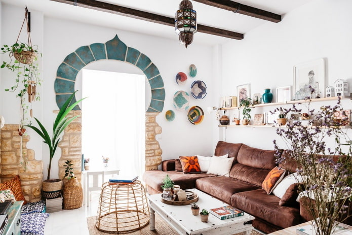 sala de estar en estilo boho