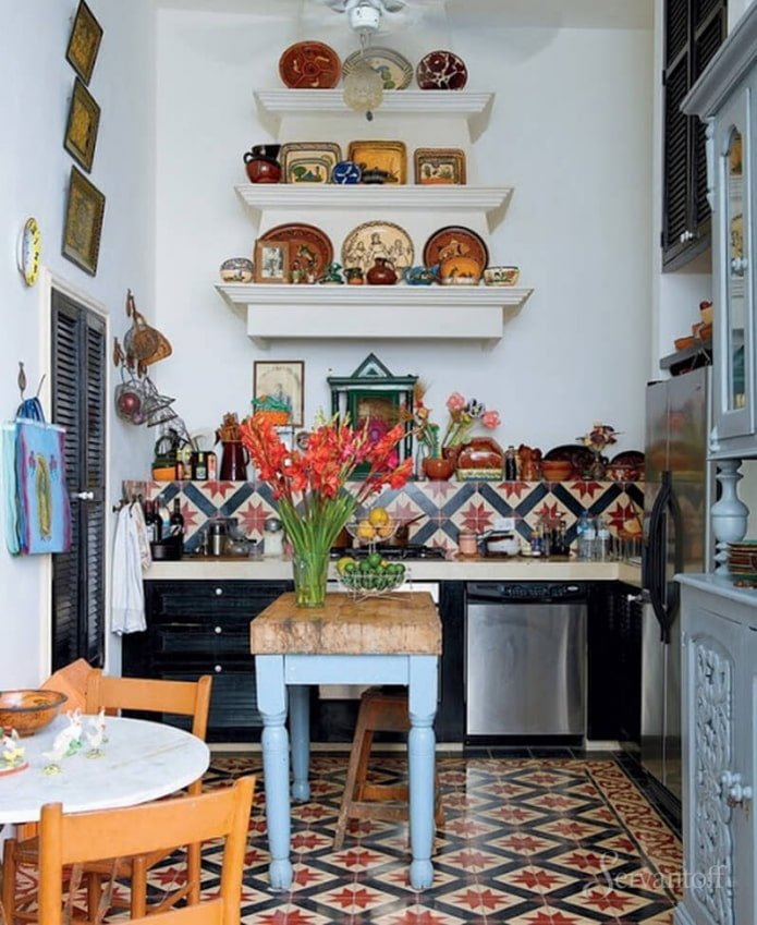 decoración de cocina estilo boho