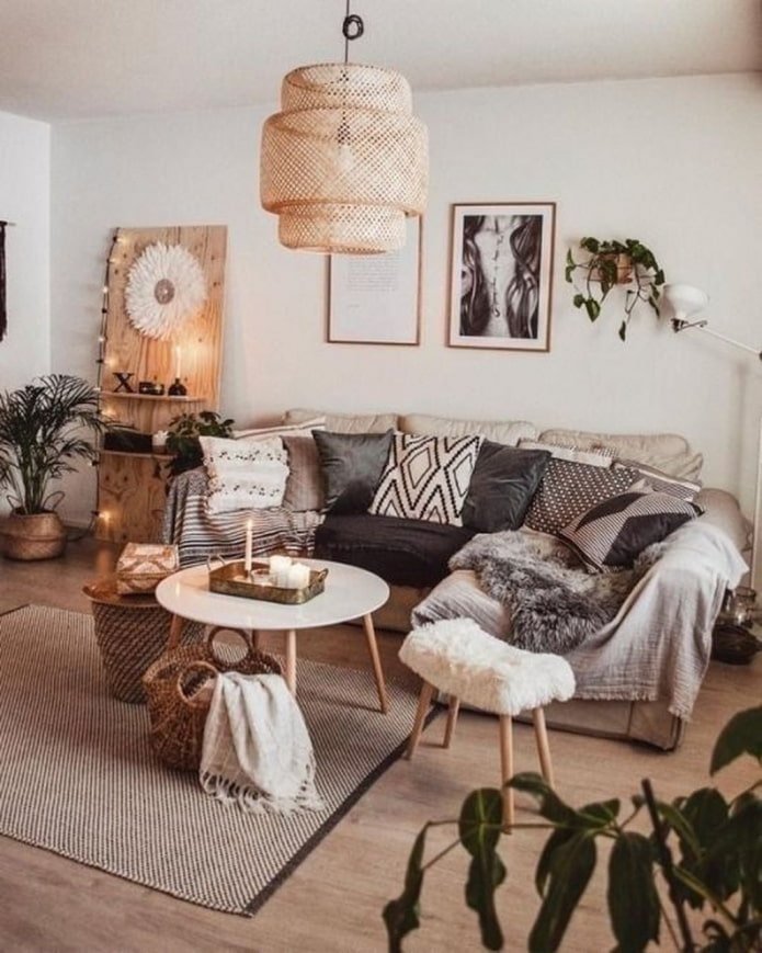 salón boho claro