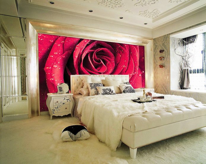 Papel pintado 3D con una rosa