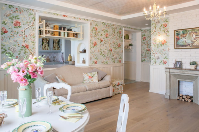 Papel pintado de estilo provenzal