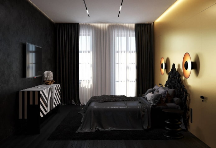 decoración de dormitorio negro