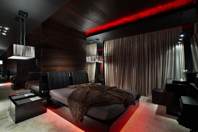 decoración de dormitorio negro