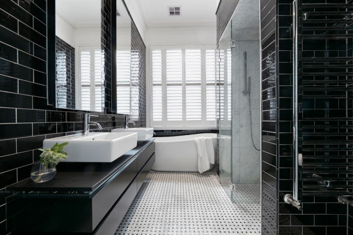 mueble de baño negro