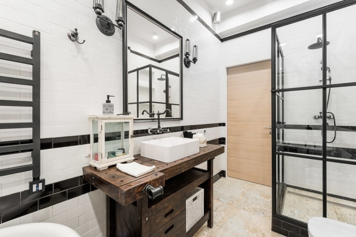 Baño estilo loft