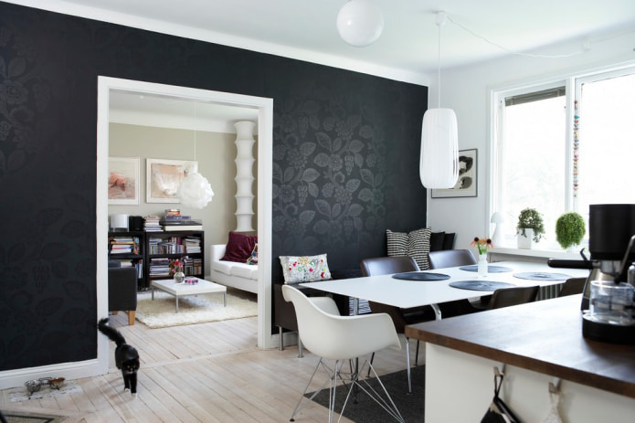 pared con estampado floral