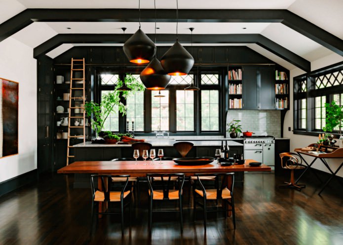 Hermoso juego de cocina negro