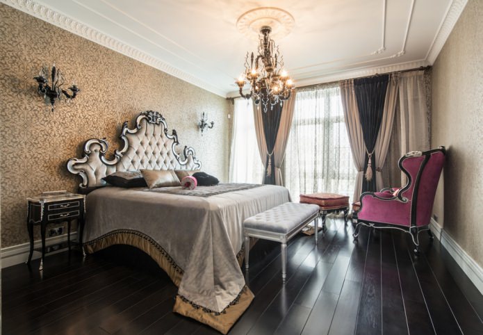 Parquet negro en el dormitorio