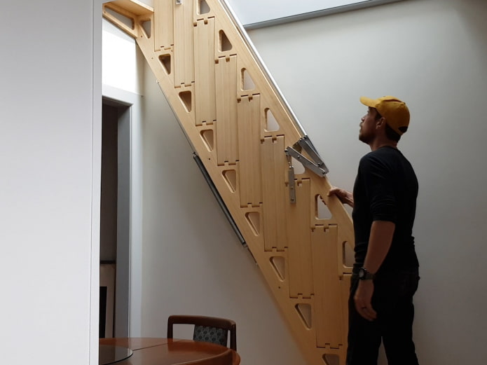 escalera de pared plegable