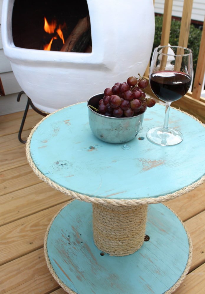 Mesa de carrete en estilo marinero
