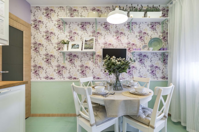 decoración de pared de cocina de estilo provenzal
