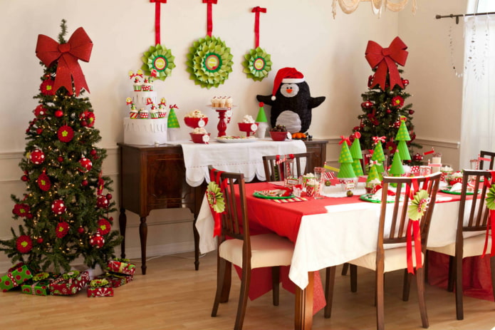 Decoración de Año Nuevo en la cocina