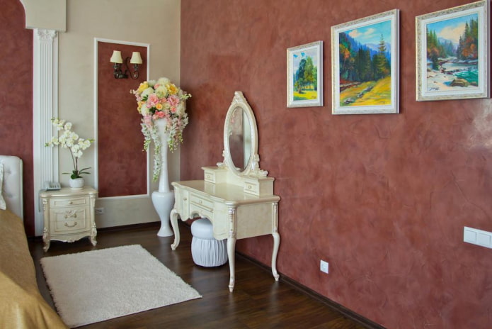 Yeso rojo en el interior