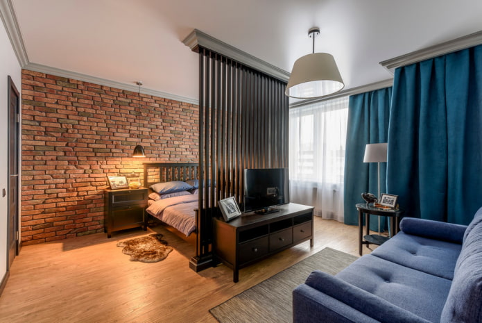 Partición en el interior de estilo loft