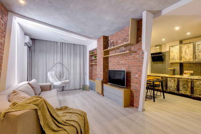 Partición en el interior de estilo loft