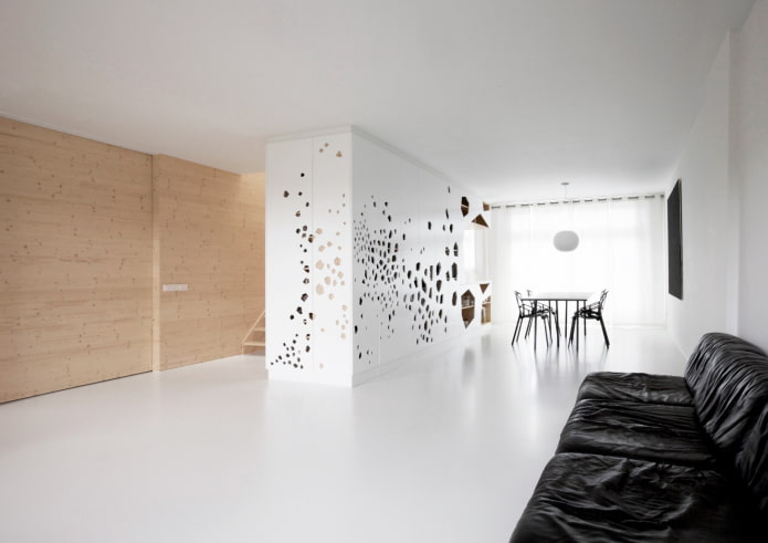 mampara en el interior de estilo minimalista