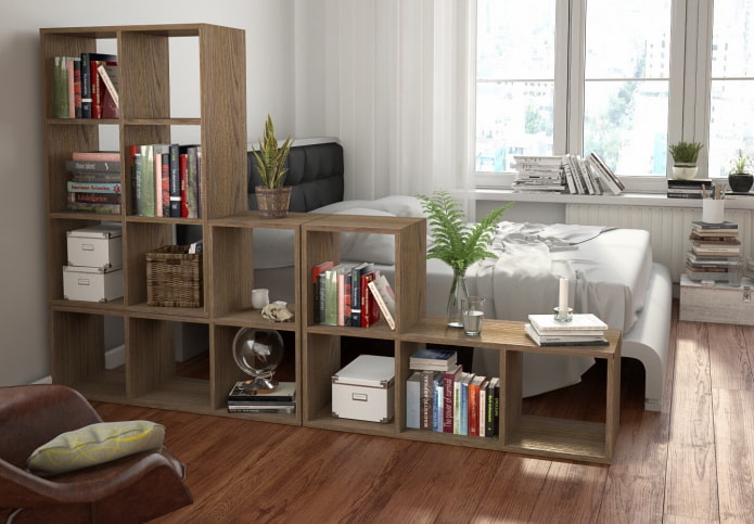 Separador de ambientes en forma de escalera