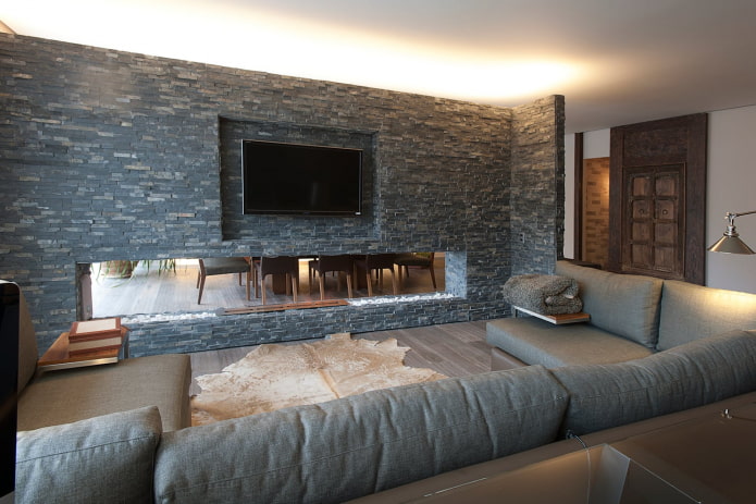 Acabado decorativo de piedra en el interior