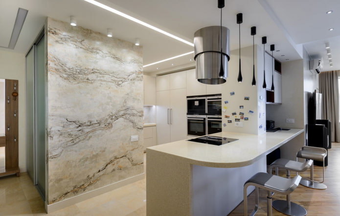 Acabado decorativo de piedra bajo mármol