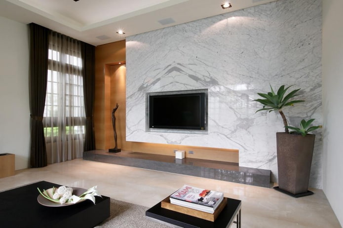 Acabado de piedra decorativa bajo mármol