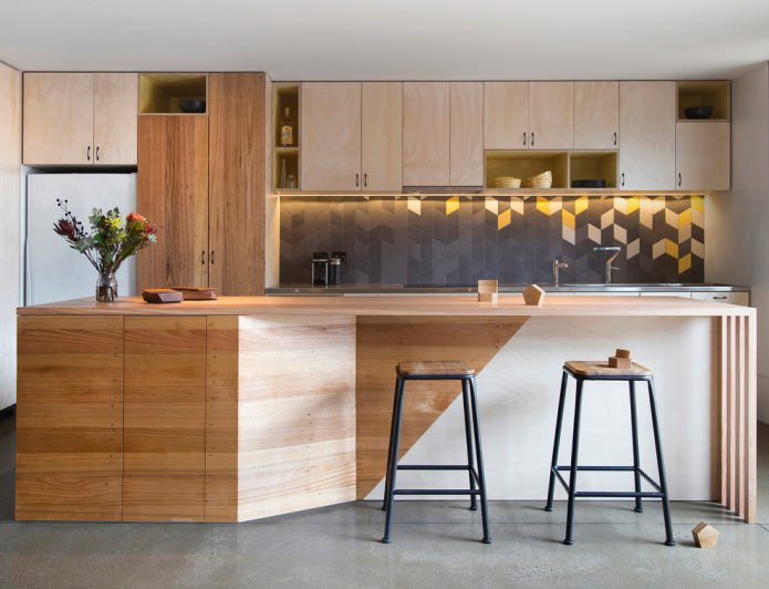 Fachadas de madera en la cocina