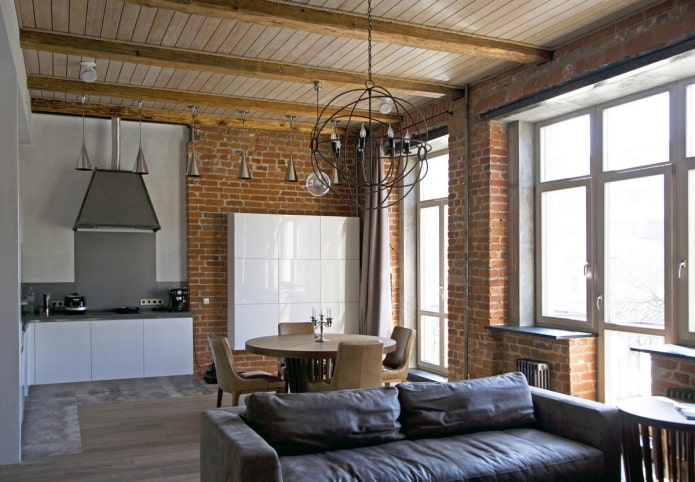 Techo de madera de estilo loft