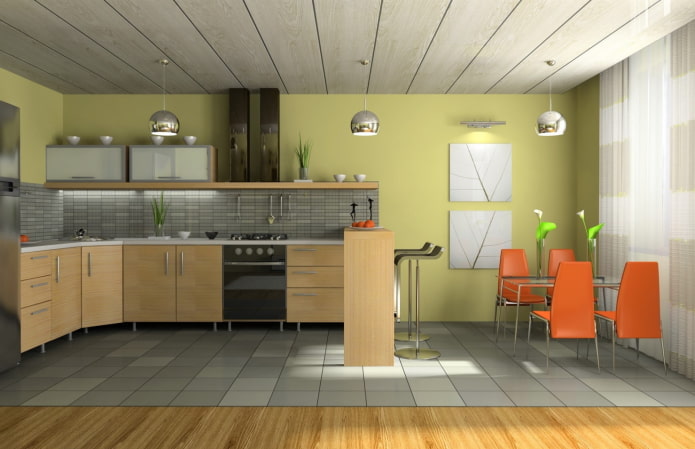Paneles de madera MDF en la cocina