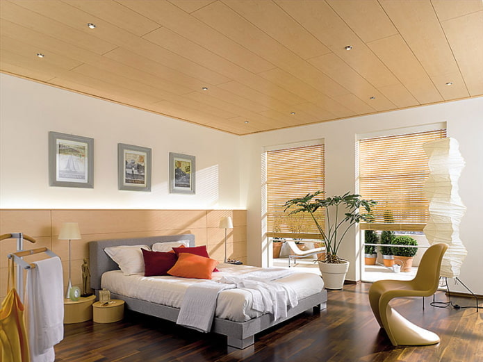 Paneles de madera MDF en el dormitorio