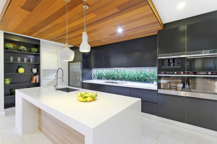 Techo de madera de estilo moderno