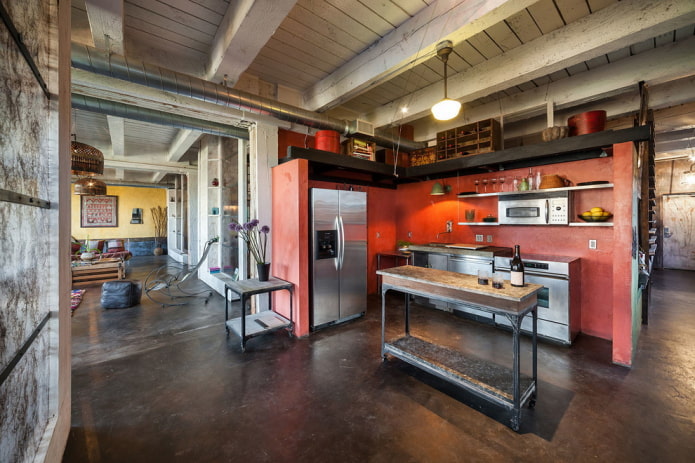 Techo de madera de estilo loft