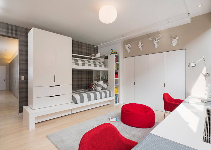 decoración de una habitación infantil para dos niños